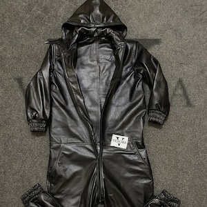 Leather jumpsuit men - Etsy 日本