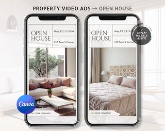 Bright Elegant FSBO Open House Invite Video | Professional Canva MP4 Real Estate Ad Template | Broker Showcase Property Selling