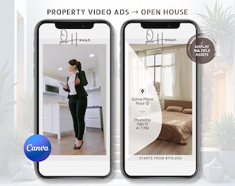 Real Estate Open House Canva Video Template - Editable Home Listing Designer Animated Ad, Lively Homes Digital Marketing Property Promo