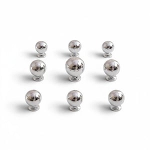 Solid Brass Chrome Round Cabinet Knob, Modern Minimalist Drawer Pull For Home Furniture