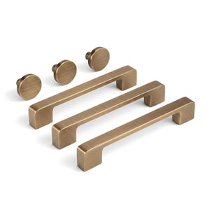 Massive gebürstetes Messing Schrankgriffe | Minimalistische Schubladenknäufe für Küche, Kommode & Kleiderschrank