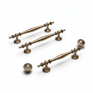 Elegant Aged Brass Cabinet Pulls | Furniture Hardware for Kitchen | Home Decor Drawer Knobs