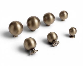 Aged Brass Drawer Knobs | Solid Brass Cabinet Pulls for Kitchen, Dresser & Wardrobe