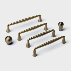 Brushed Antique Brass Cabinet Handles | Elegant Drawer Handles for Kitchen, Dresser & Wardrobe