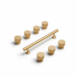 Brushed Solid Brass Cabinet Handle | Brass furniture Hardware | Drawer knobs