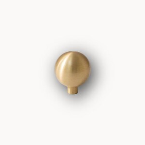 Solid brass round drawer knob, brushed cabinet knob for wardrobe doors