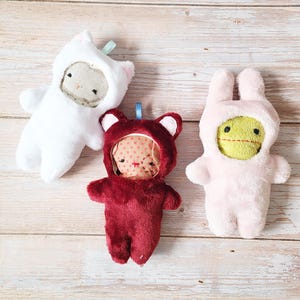 Plushie Animal Costume Sewing Pattern: Bunny, Cat, Bear (Fits 17cm Models)