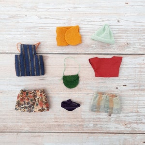 tiny capsule wardrobe pattern, a collection of 8 patterns to dress the extra mini plush (9 cm, 3,5 in tall)