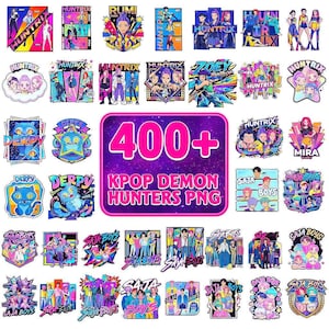 Paquete PNG de Cazadores de Demonios del Kpop, Camiseta de Grupo Ídolo del Kpop, Diseño PNG de Huntrix, Bandas Saja Boys Girls PNG, Fans de Huntrix, Descarga digital