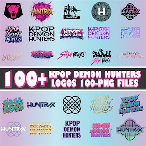 Huntrix Kpop Demon Hunters Logos PNG, Design de chemise Kpop Idol Group, Girl Dinner Png, Saja Boys Girls Bands Png, Huntrix fans, Téléchargement numérique