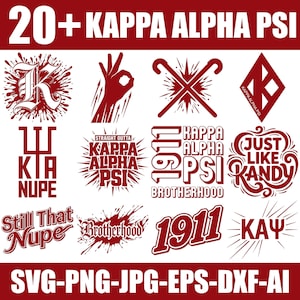 kappa alpha psi Brotherhood SVG PNG Bundle: 25  Designs - Fraternity for Cricut & Silhouette (Digital Download)