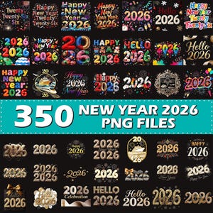 350+ Capodanno 2026 PNG Bundle, Ciao 2026, Design di sublimazione per feste di Capodanno, Natale Capodanno, 12 nuovi capitoli, Pacchetto Capodanno Png