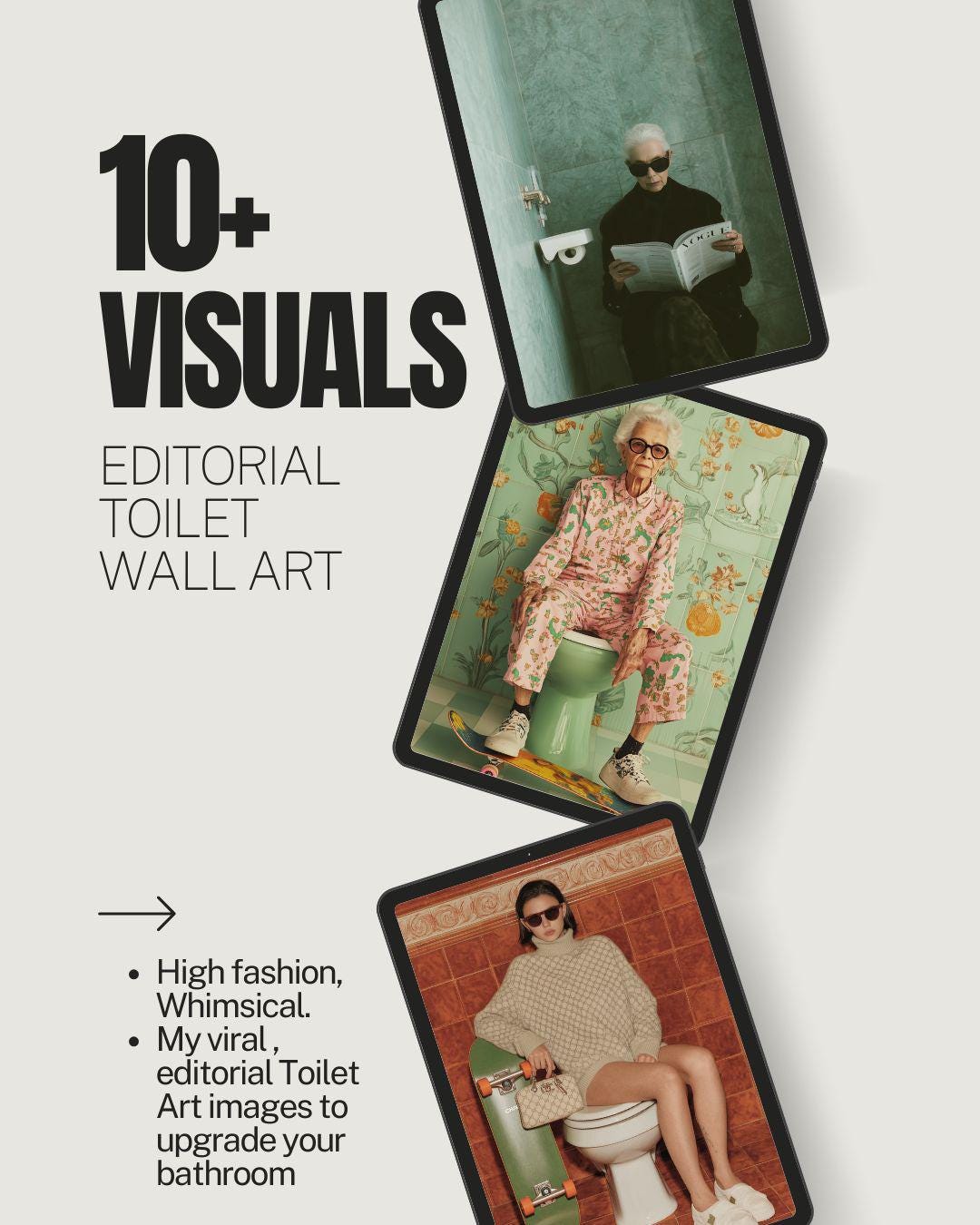 10+ Toilet Photos | Funny Bathroom Wall Art Mini Pack | Editorial Humor ...