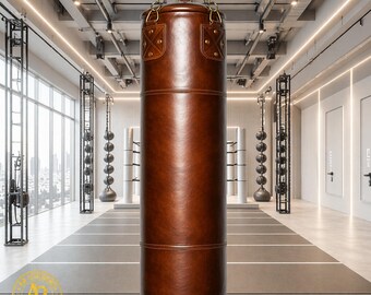Vintage Cowhide Leather Punching Bag – Handmade Heavy Duty Boxing MMA Training Equipment