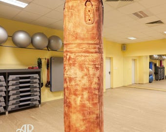 Vintage rundleren bokszak, handgemaakte MMA-bokstrainingstas