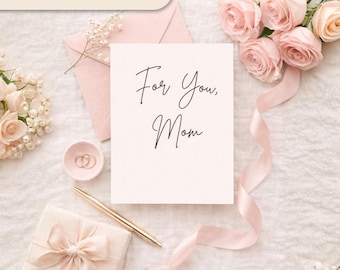 Plantilla de tarjeta del Día de la Madre para mamá / Tarjeta editable en Canva / Imprimible en 5x7 y móvil 1080x1920 / Diseño minimalista manuscrito