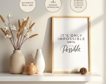 Póster de tipografía moderna / Impresión de arte mural con cita inspiradora / Descarga digital