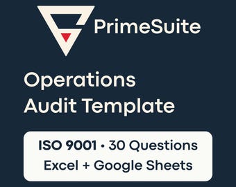 Operations Audit Template • ISO 9001 • 30 Questions • Excel + Google Sheets • Fully Editable