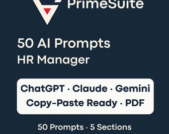 50 AI Prompts for HR Managers • ChatGPT & Claude Ready • Copy-Paste PDF • 5 Sections