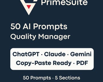 50 AI Prompts for Quality Managers • ChatGPT and Claude Ready • Copy-Paste PDF • 5 Sections