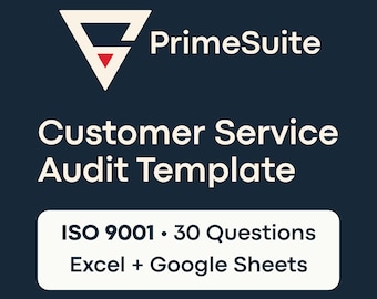 Customer Service Audit Template • ISO 9001 • 30 Questions • Excel + Google Sheets • Fully Editable