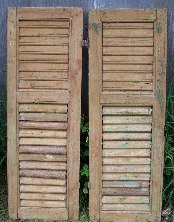 old shutters,vintage two panel wood shutters,mediterranean wood