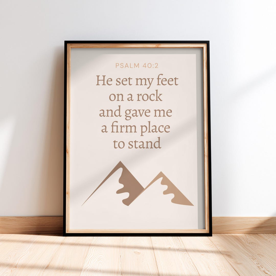 Psalm 40:2 Scripture Print, Minimalist Christian Wall Art (digital ...