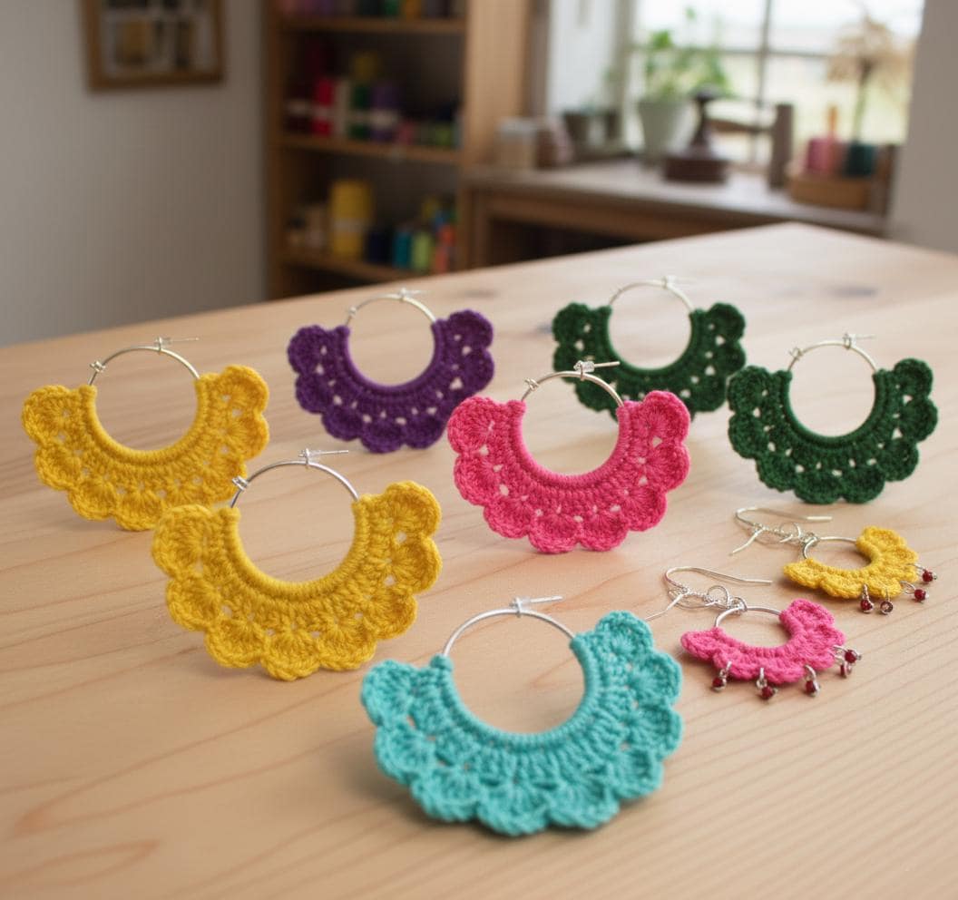 Crochet Hoop Earring Pattern PDF | Lace Crochet Earrings Tutorial ...