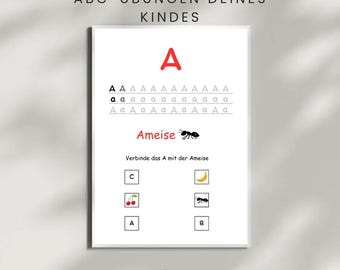 ABC Alphabet Arbeitsblätter mit Tieren | Buchstaben Nachspuren | Vorschule & Kindergarten | Lernmaterial zum Ausdrucken