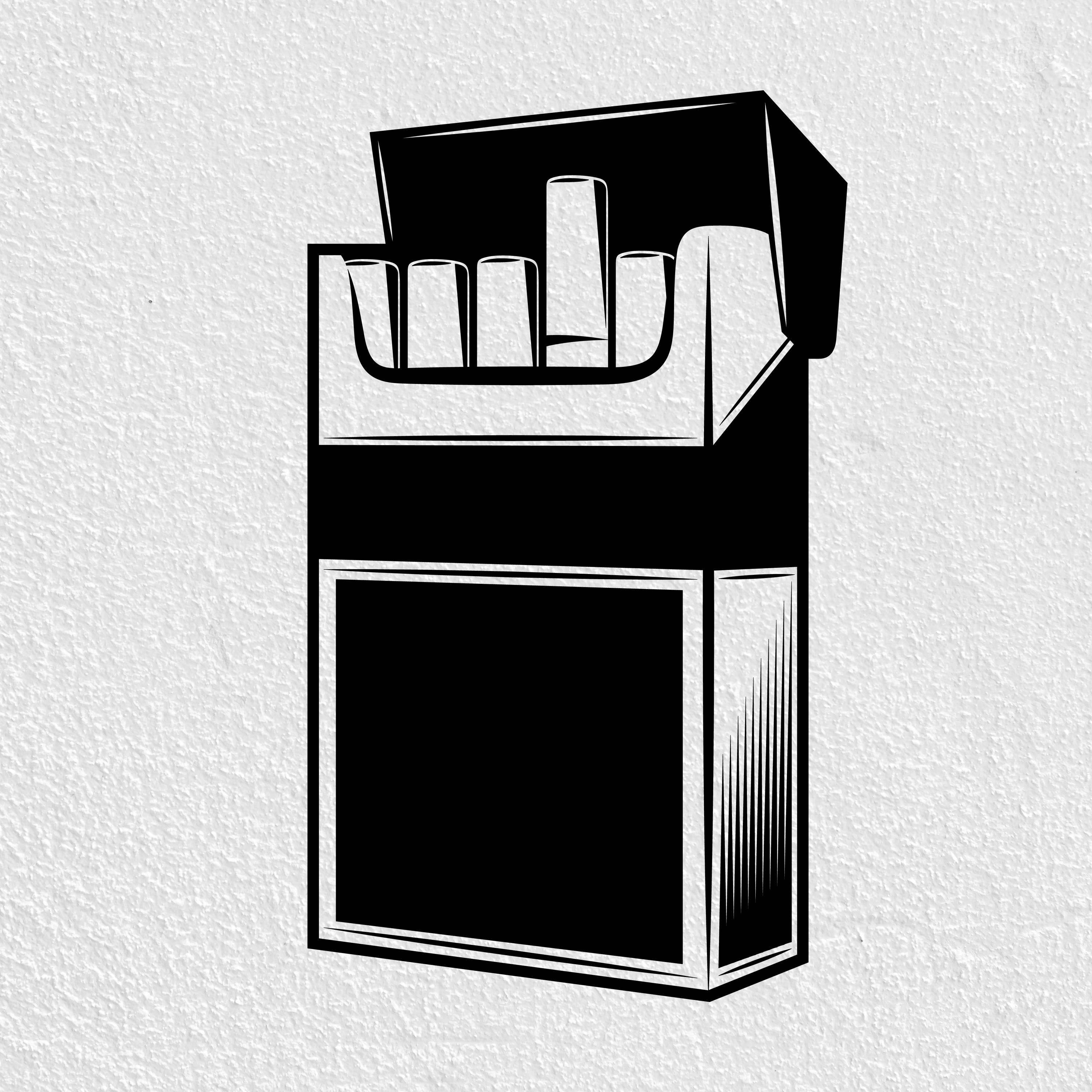 black and white cigarette box 1990s Pack Cigarettes