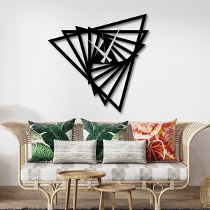 Triangelväggklocka DXF SVG, geometrisk spiraldesign, modern inredning