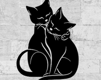 Two Cat Face Digital Download ( Svg, Dxf, Png, Pdf, Cdr )