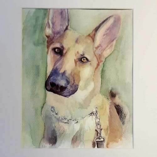 Custom 2024 Watercolor Dog Portrait 8