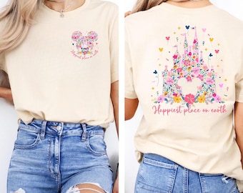 Glücklichster Ort auf Erden Shirt, Magic Kingdom Shirt, Disney Schloss Sweatshirt, Mickey Mouse Shirt, Disney World Trip Shirt, Magic Castle Tee