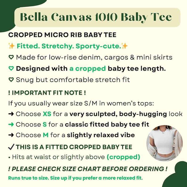 Pu&ograve; includere: T-shirt corto bianco da bambino di Bella Canvas 1010. La maglietta &egrave; aderente, elastica e sportiva. La maglietta &egrave; progettata con una lunghezza corta ed &egrave; realizzata per jeans a vita bassa, pantaloni cargo e minigonne. La maglietta ha una vestibilit&agrave; elasticizzata aderente ma confortevole.