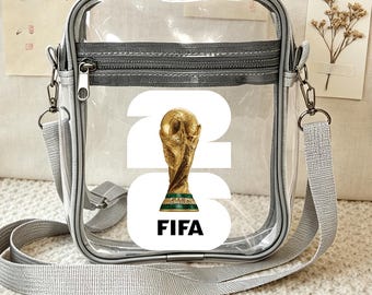2026 Custom Clear Stadium Bag, Inspired Transparent Crossbody Purse, Soccer Fan Game Day Bag, Football Stadium Bag