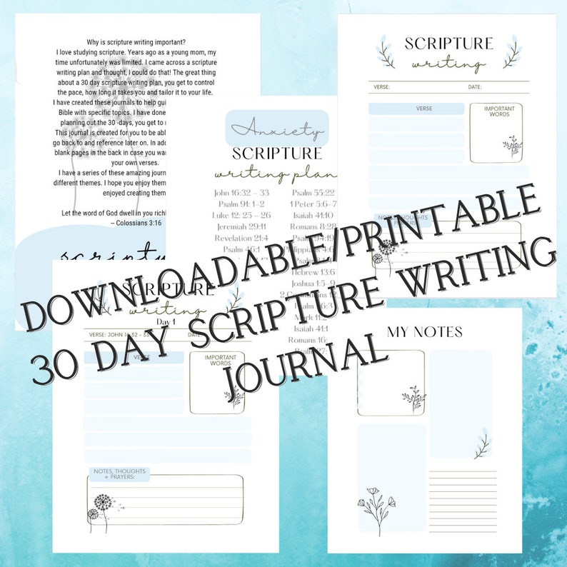 30-day Anxiety Scripture Writing Journal | Guided Scripture Journal ...