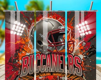 Tumbler Wrap da football dei Buccaneers, 20 once, sottile, PNG, design della mascotte, file digitale stampabile a sublimazione, download istantaneo