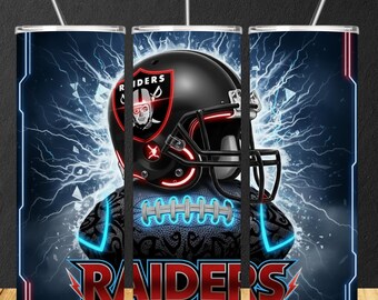 Raiders Football 20oz Skinny Tumbler Wrap PNG Sport Team Sublimation Design, Game Day Tumbler Wrap, Printable PNG File, Instant Download