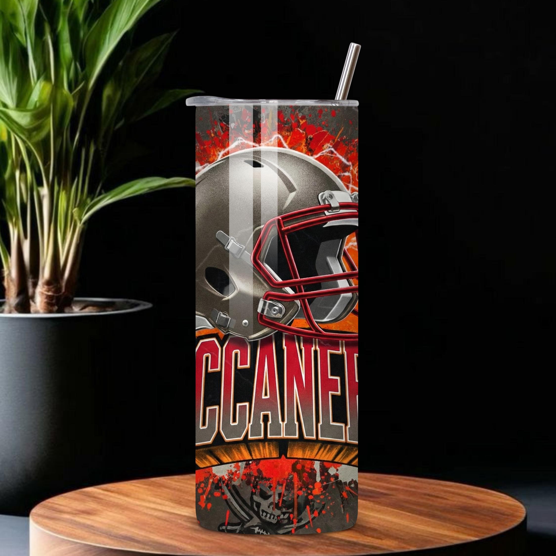 Buccaneers Football Tumbler Wrap 20oz Skinny PNG Mascot Design Game Day ...