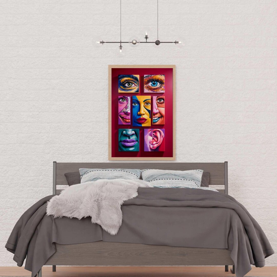 Abstract Woman Portrait Printable Modern Female Face Wall Art Download ...