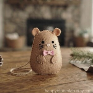 Filz Hamster Ornament, PDF Nähanleitung, DIY Plüsch Tutorial, Weihnachts Bastelset Anfänger, Digitaler Download