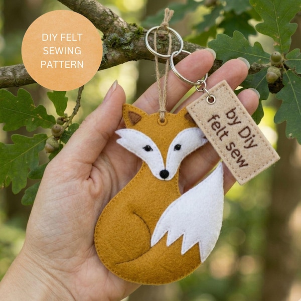 Fox Felt Ornament Pattern | DIY Woodland Animal Beginner Digital Download Ornament PDF Tutorial