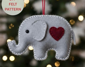 Felt Elephant Ornament Sewing Pattern | Easy DIY | Instant PDF Download