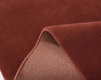 Handloom Terracotta Wool Area Rug, Plush Thick Pile Handmade Area Rug, Modern Solid Carpet for Living Room, Bedroom & Cozy Home Decor