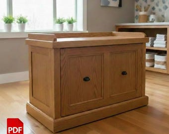 Laundry Room Storage Plan, Woodworking Build Plans, Laundry Station, Cabinet, Laundry Storage, Laundry Room Organizer, Instant PDF Download