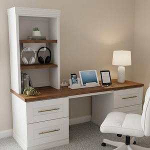 DIY Wooden Office Desk Woodworking Plan, DIY Plans, Furniture Plan, Modern Desk, Office Furniture, Woodworking Ideas, Instant PDF Download