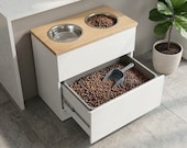 DIY Dog Feeder Plan, Dog Feeding Station, Woodworking Plans, Elevated Dog Bowl, Cat Food Dispenser, DIY Wood Project, Instant PDF Download
