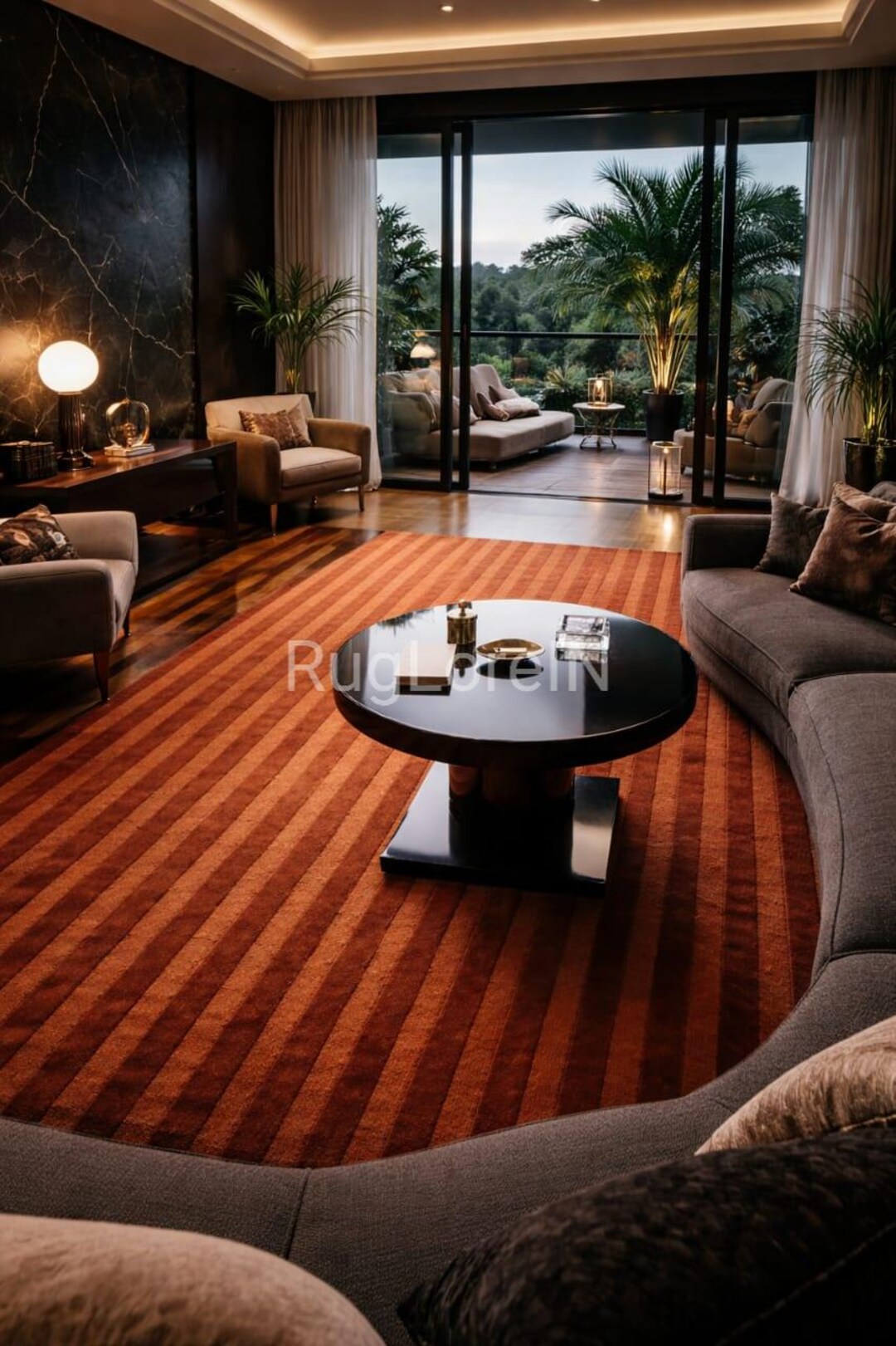 9×12ft Handmade Rust Orange High Low Cut Loop Tufted Rug | Modern ...