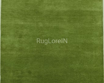 Handmade Green Tufted Rug, Solid Olive Wool Area Rug, Modern Minimal Plain Carpet for Living Room Bedroom 4×6/5×8/6×9/7×10/8×10/9×12.
